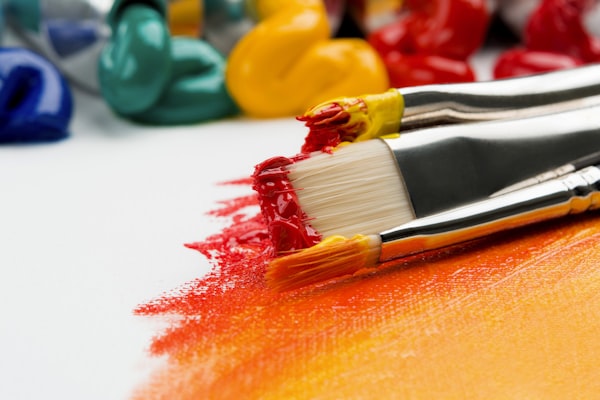 Students creating art